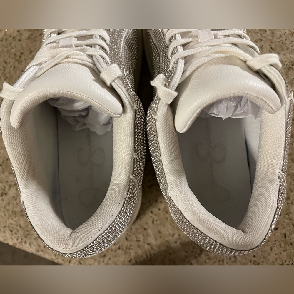Jessica Simpson Cherello Rhinestone Sparkle Platform Sneaker 8.5w - Lightly worn - Picture 6 of 10